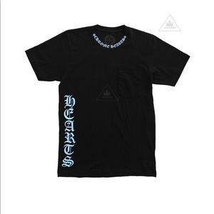 Chrome Hearts Blue Script Black Tee